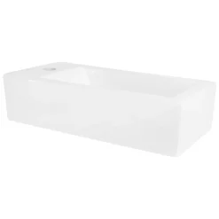 Ml-Design Lavabo de salle de bain vasque à poser toilette blanc en céramique 510 x 250 mm* Vasque À Poser