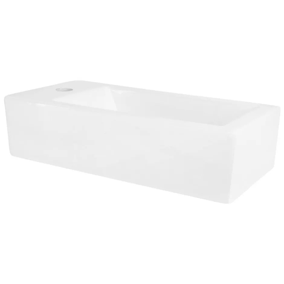 Ml-Design Lavabo de salle de bain vasque à poser toilette blanc en céramique 510 x 250 mm* Vasque À Poser