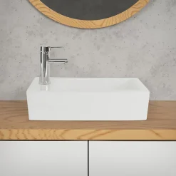 Ml-Design Lavabo de salle de bain vasque à poser toilette blanc en céramique 510 x 250 mm* Vasque À Poser