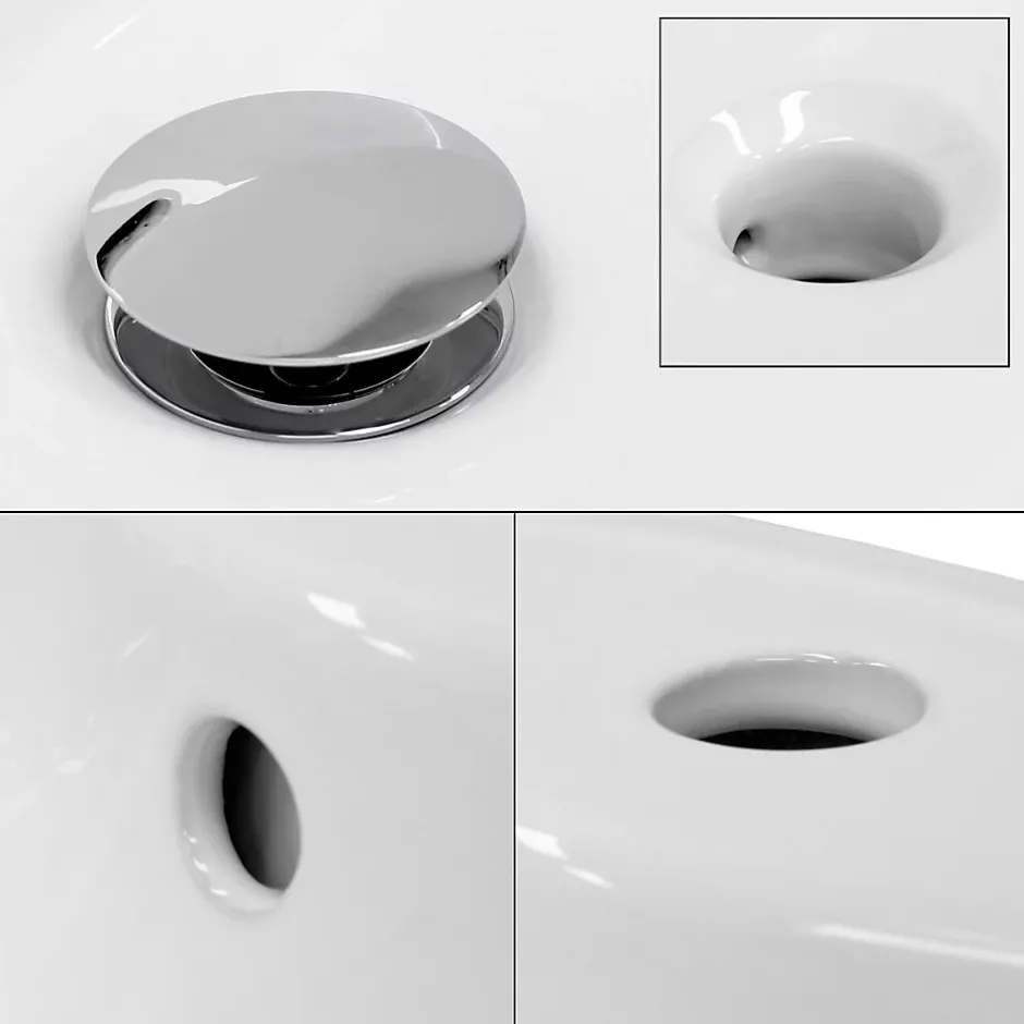 ECD Germany Lavabo en ceramique blanc vasque a poser rond Evier moderne toilette 460x155mm