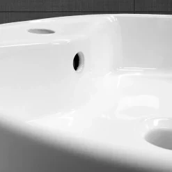 ECD Germany Lavabo en ceramique blanc vasque a poser rond Evier moderne toilette 460x155mm