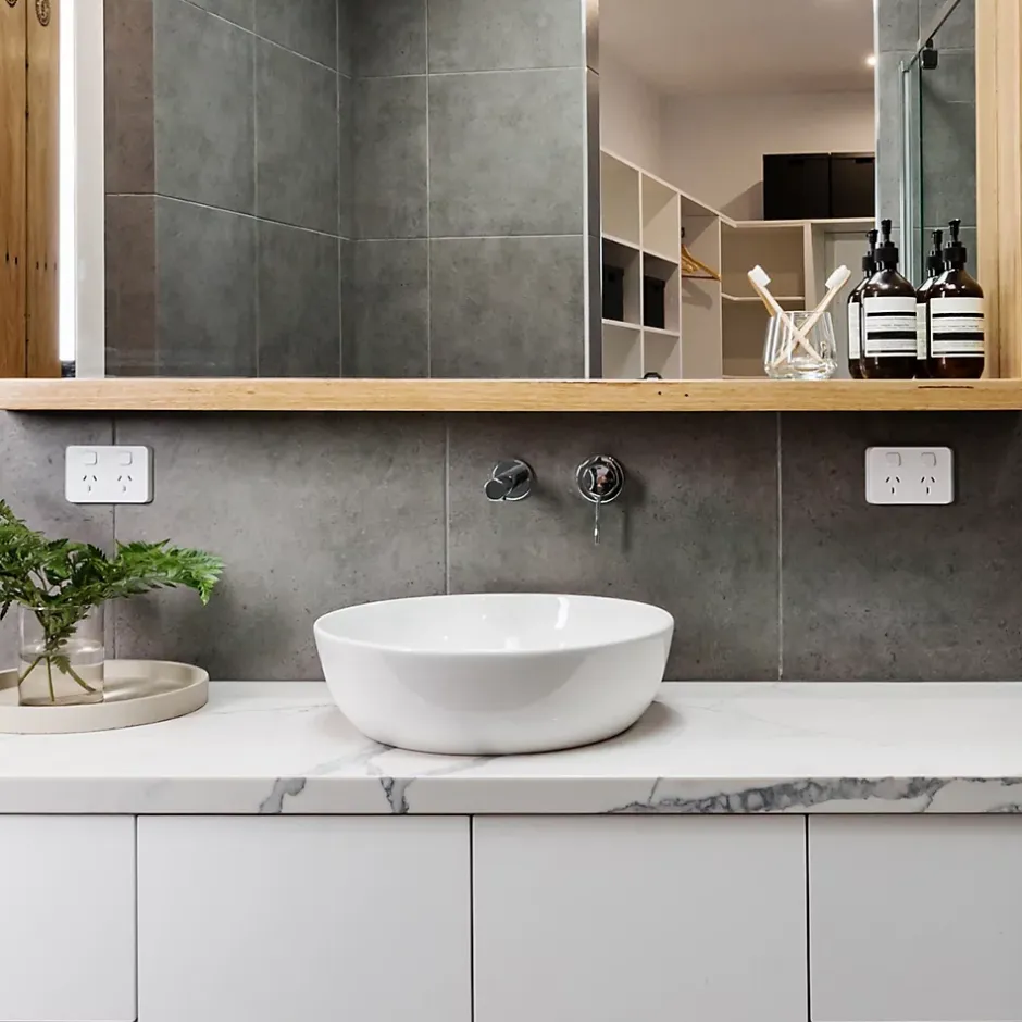 ECD Germany Lavabo en ceramique blanc vasque a poser rond Evier design moderne 400x400mm* Vasque À Poser