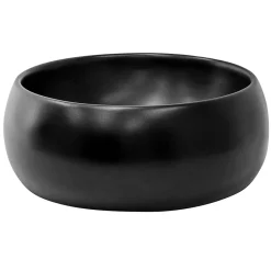 Luxebath Lavabo en ceramique noir mat vasque a poser ronde pour salle de bain 400x155 mm* Vasque À Poser