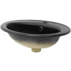 Luxebath Lavabo en ceramique noir mat vasque encastre pour salle de bain 570x485x195 mm