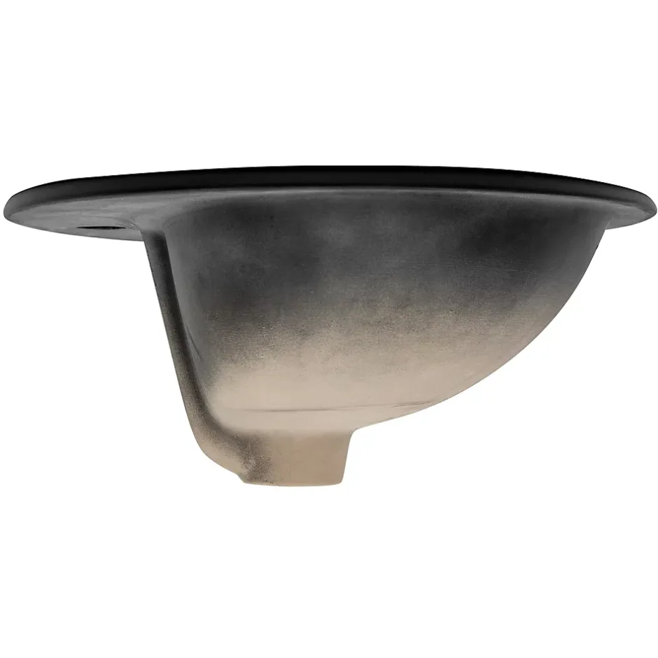 Luxebath Lavabo en ceramique noir mat vasque encastre pour salle de bain 570x485x195 mm