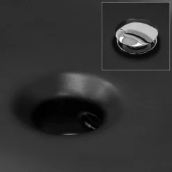 Luxebath Lavabo en ceramique noir mat vasque encastre pour salle de bain 570x485x195 mm
