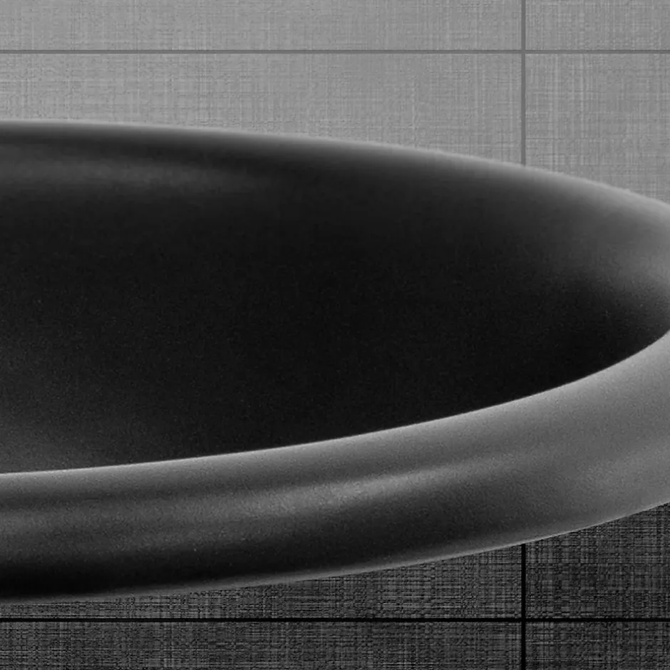 Luxebath Lavabo en ceramique noir mat vasque encastre pour salle de bain 570x485x195 mm