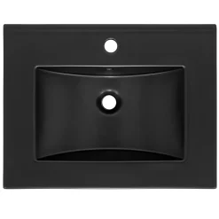 Luxebath Lavabo en ceramique noir mat vasque encastrer pour salle de bain 615x470x175 mm
