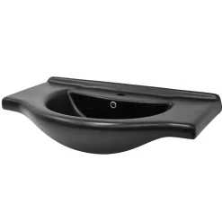 Luxebath Lavabo en ceramique noir mat vasque encastre pour salle de bain 870x505x225 mm