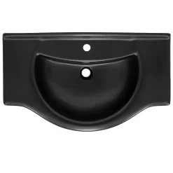 Luxebath Lavabo en ceramique noir mat vasque encastre pour salle de bain 870x505x225 mm