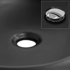 Luxebath Lavabo en ceramique noir mat vasque a poser pour salle de bain 585x375x145 mm