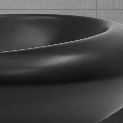 Luxebath Lavabo en ceramique noir mat vasque a poser pour salle de bain 585x375x145 mm