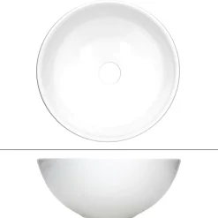 Ml-Design Lavabo en ceramique pour salle de bain lavabo a poser forme ronde 28x11,6 cm