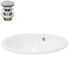 Ml-Design Lavabo en céramique blanc avec garniture de vidage et trop-plein* Vasque À Encastrer