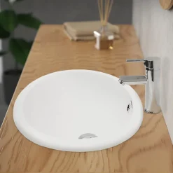 Ml-Design Lavabo en céramique blanc avec garniture de vidage et trop-plein* Vasque À Encastrer