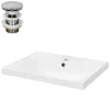 Ml-Design Lavabo en céramique blanc avec garniture de vidage et trop-plein 510x415x155 mm