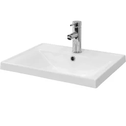 Ml-Design Lavabo en céramique blanc avec garniture de vidage et trop-plein 510x415x155 mm
