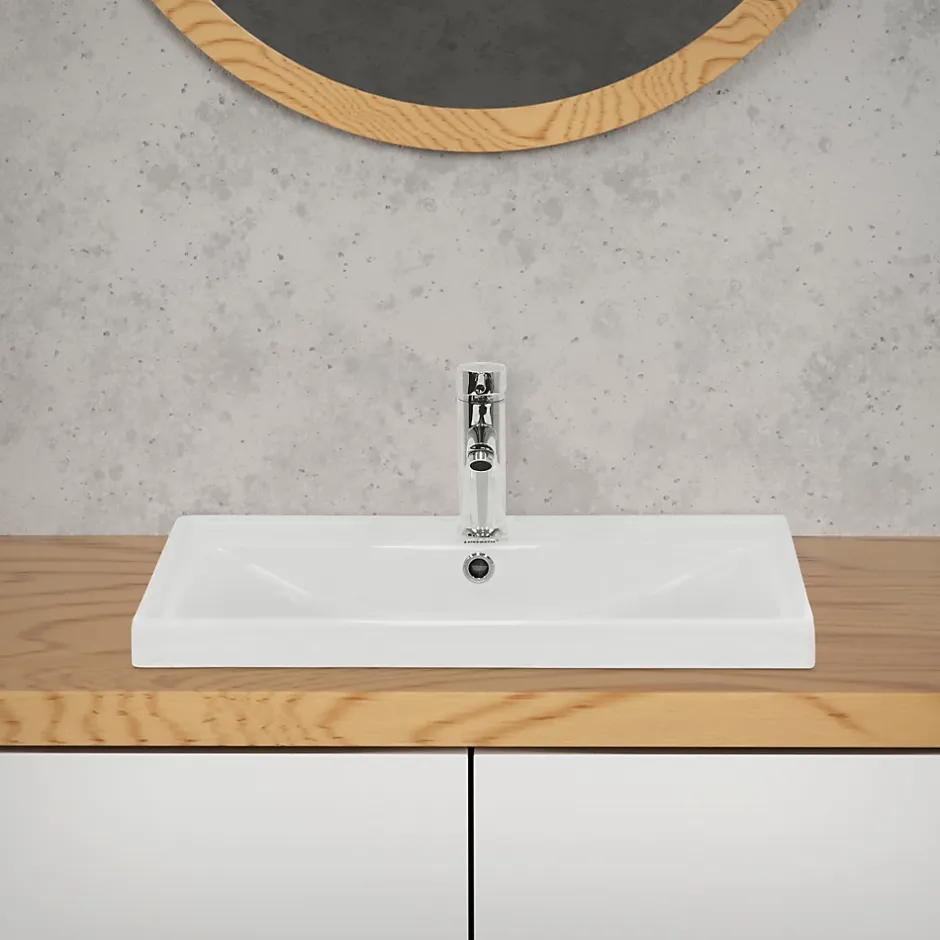 Ml-Design Lavabo en céramique blanc avec garniture de vidage et trop-plein 510x415x155 mm