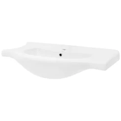 Luxebath Lavabo en céramique blanc avec garniture de vidage et trop-plein