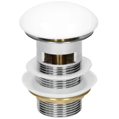 Ml-Design Lavabo en céramique blanc avec garniture de vidage et trop-plein