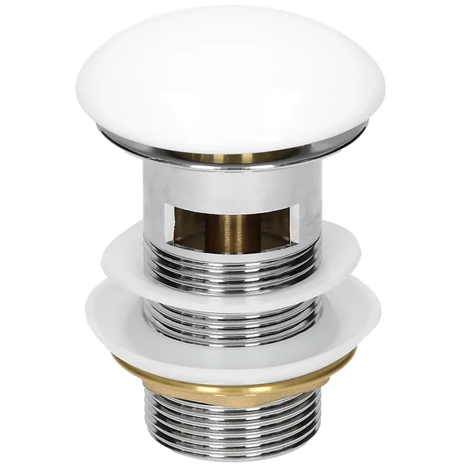 Ml-Design Lavabo en céramique blanc avec garniture de vidage et trop-plein