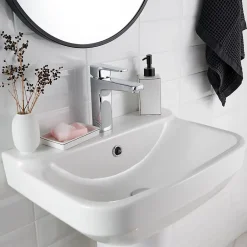 GoodHome Lavabo en céramique, blanc, l.55 cm Teesta* Lavabo