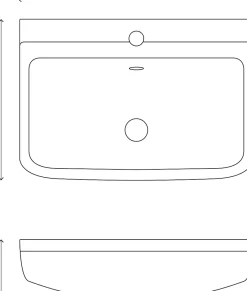 GoodHome Lavabo en céramique, blanc, l.55 cm Teesta* Lavabo