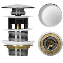 ECD Germany Lavabo en céramique blanc avec garniture de vidage vasque encastrer 610x465 mm* Vasque À Encastrer