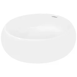 ECD Germany Lavabo en céramique blanc vasque èvier à poser design rond moderne 400 mm