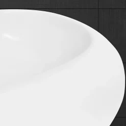 ECD Germany Lavabo en céramique blanc vasque èvier à poser design rond moderne 400 mm