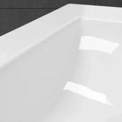 ECD Germany Lavabo en céramique blanc avec garniture de vidage lave-mains moderne 710x465 mm* Vasque À Encastrer