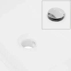 ECD Germany Lavabo en céramique blanc avec garniture de vidage lave-mains moderne 605x465 mm