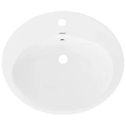 Luxebath Lavabo en céramique blanc avec garniture de vidage et trop-plein 570x195x485 mm