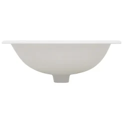Luxebath Lavabo en céramique blanc avec garniture de vidage et trop-plein 570x195x485 mm