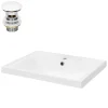 Ml-Design Lavabo en céramique blanc avec garniture de vidage et trop-plein 510x155x415 mm