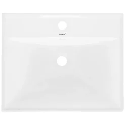 Ml-Design Lavabo en céramique blanc avec garniture de vidage et trop-plein 510x155x415 mm