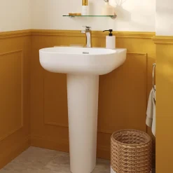 GoodHome Lavabo en céramique, blanc, l.55 cm Cavally