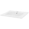 ECD Germany Lavabo en céramique blanc avec garniture de vidage et trop-plein 610x465x175 mm* Vasque À Encastrer