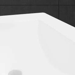 ECD Germany Lavabo en céramique blanc avec garniture de vidage et trop-plein 610x465x175 mm* Vasque À Encastrer
