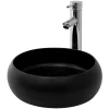 Ml-Design Lavabo en céramique noir avec garniture de vidage lave-mains moderne 350x120 mm* Lavabo