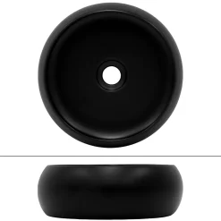 Ml-Design Lavabo en céramique noir avec garniture de vidage lave-mains moderne 350x120 mm* Lavabo