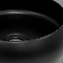 Ml-Design Lavabo en céramique noir avec garniture de vidage lave-mains moderne 350x120 mm* Lavabo