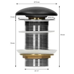Ml-Design Lavabo en céramique noir avec garniture de vidage lave-mains moderne 350x120 mm* Lavabo