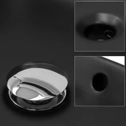 Ml-Design Lavabo en céramique noir lave-mains avec garniture de vidage 590x380x190 mm