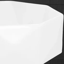 Ml-Design Lavabo en céramique pour salle de bain lavabo en forme de diamant 42x13,5 cm