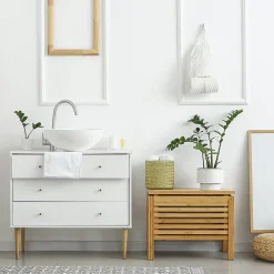 Ml-Design Lavabo en céramique ronde blanc sans trop-plein avec bonde de vidage 280x116 mm* Lavabo