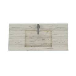 Kiamami Valentina Lavabo Hpl 100 Cm Avec Installation Suspendue En Chêne Glace Effet Bois
