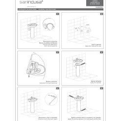 Sanindusa Lavabo mural 55 cm céramique traditionnelle Aveiro blanc sans trous