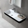 Bernstein Lavabo mural / vasque à poser 90x40x12cm en fonte minérale - noir/blanc mat - TWG202* Lavabo