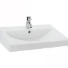 Sanindusa Lavabo mural céramique traditionnelle UrbY 65x47 blanc (robinet et vidage non inclus)